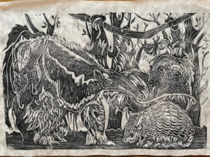 Xenarthra Family (Giant anteater, Armadillo, Sloth) Print
